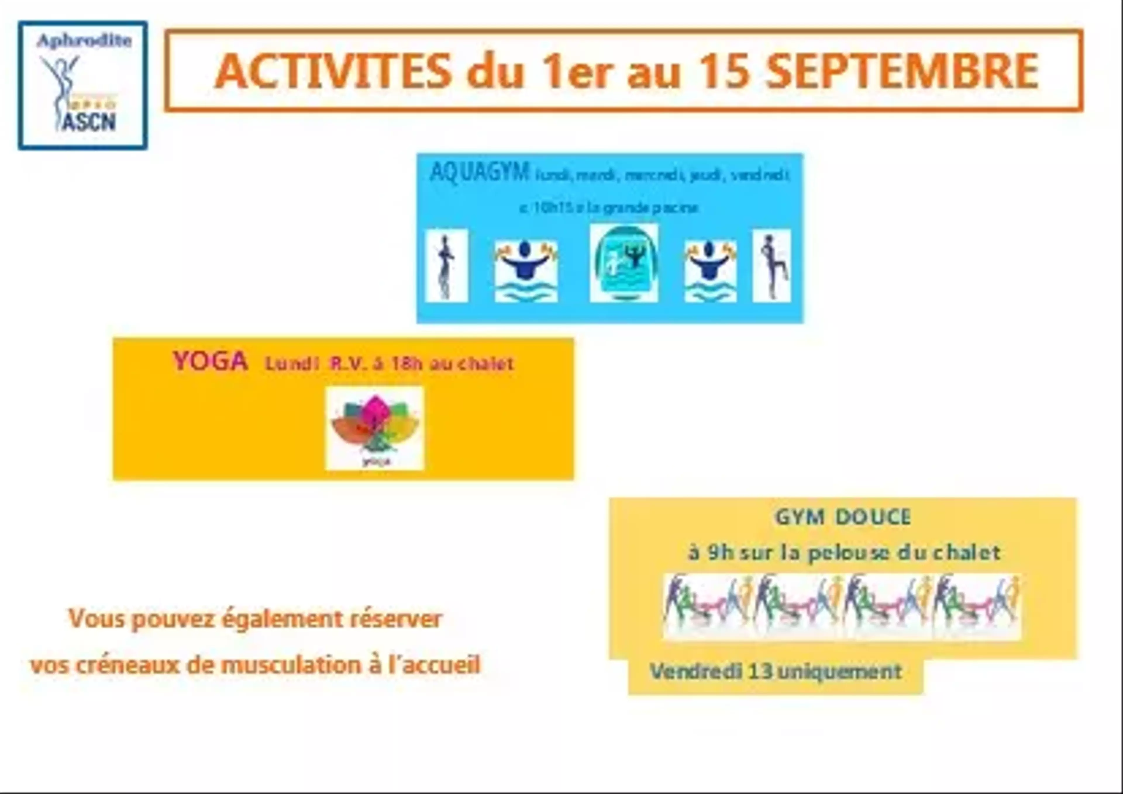 Programme de septembre...